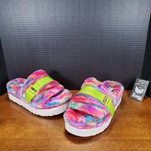 UGG Womens Fluffita Pixelate Multi-Color Slippers Style 1128211 - Size 10